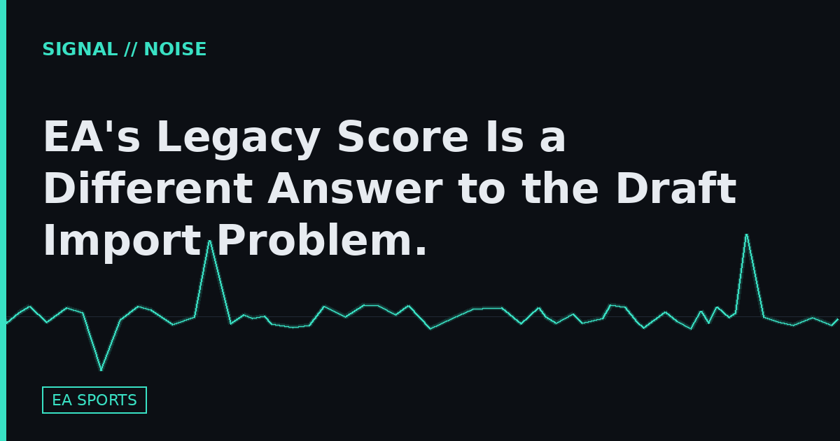 EA's Legacy Score Is a Different Answer to the Draft Import Problem.