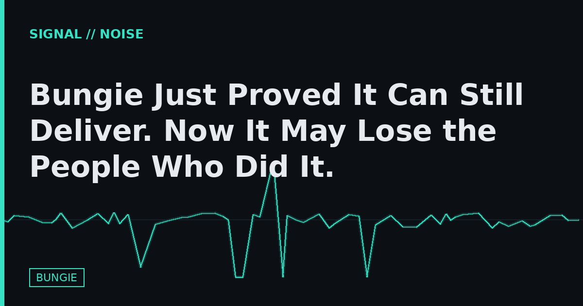 Bungie Just Proved It Can Still Deliver. Now It May Lose the People Who Did It.
