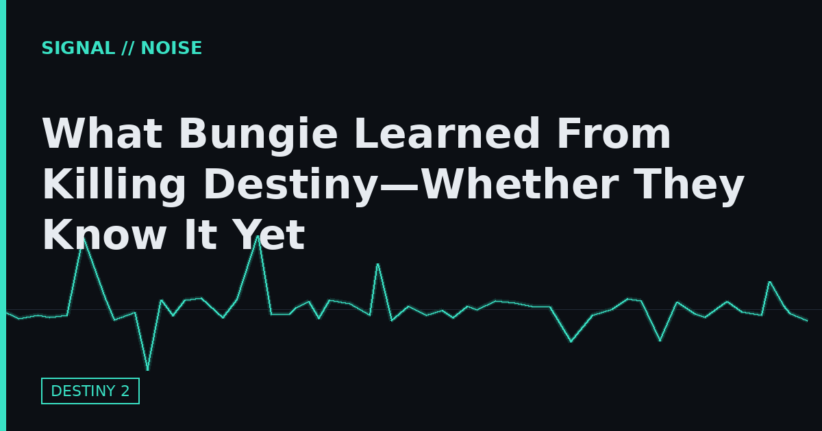 What Bungie Learned From Killing Destiny—Whether They Know It Yet