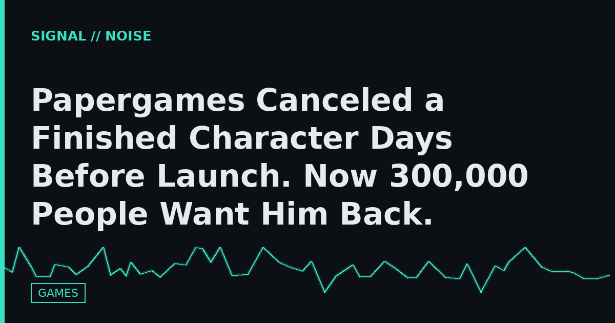 Papergames Canceled a Finished Character Days Before Launch. Now 300,000 People Want Him Back.