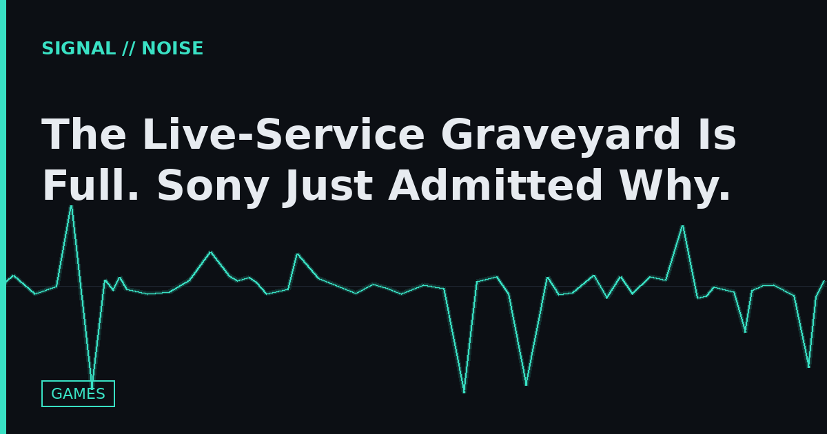 The Live-Service Graveyard Is Full. Sony Just Admitted Why.