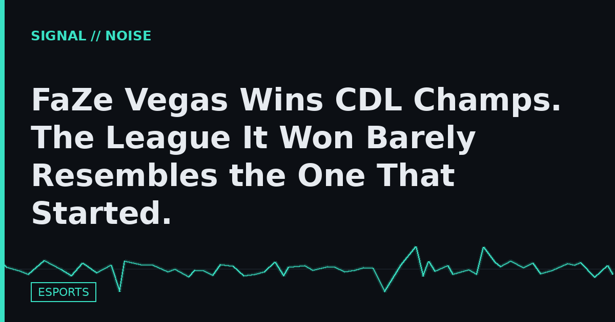 FaZe Vegas Wins CDL Champs. The League It Won Barely Resembles the One That Started.